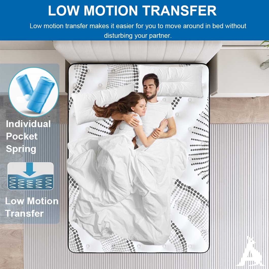 Audreamy Mattress Aurora 34cm Ergonomic 4D Plush Euro Top Bamboo Fiber Fabric 7-Zone Pocket Spring Medium Firm (Queen)