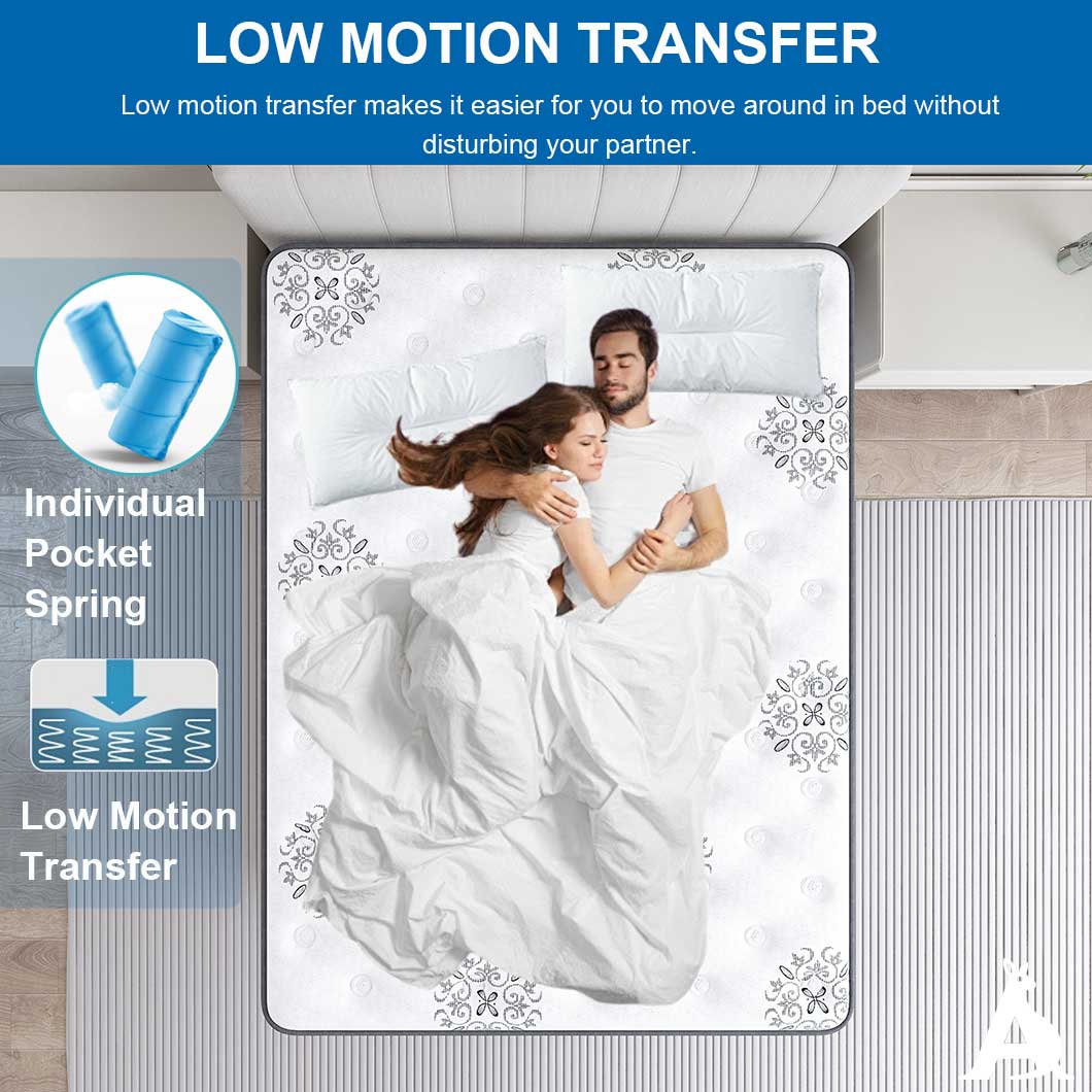 Audreamy Mattress Vienna 34cm Euro Top Super Cool Gel Foam Bamboo Fiber Fabric 7-Zone Pocket Spring Medium Firm (Queen)