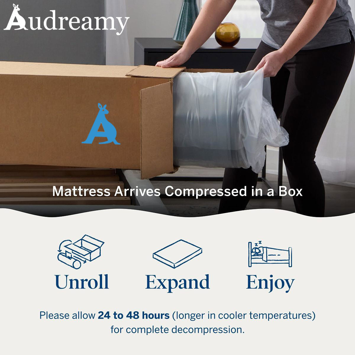 Audreamy Elara Mattress 25cm Pillow Top – Cloud Comfort Bamboo Fiber Fabric Memory Foam Support Bonnell Medium Firm-King