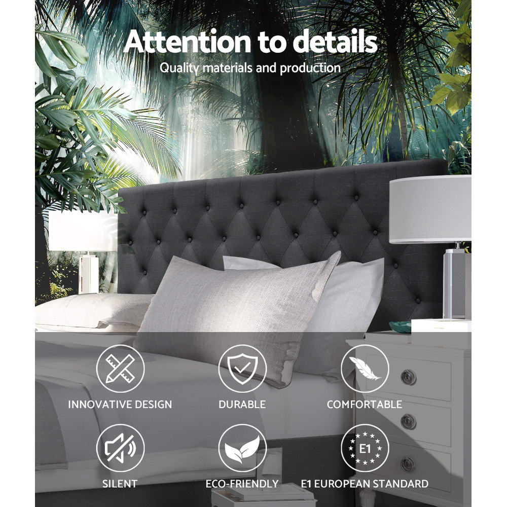 Artiss Bed Head Headboards King Size Fabric - CAPPI Charcoal