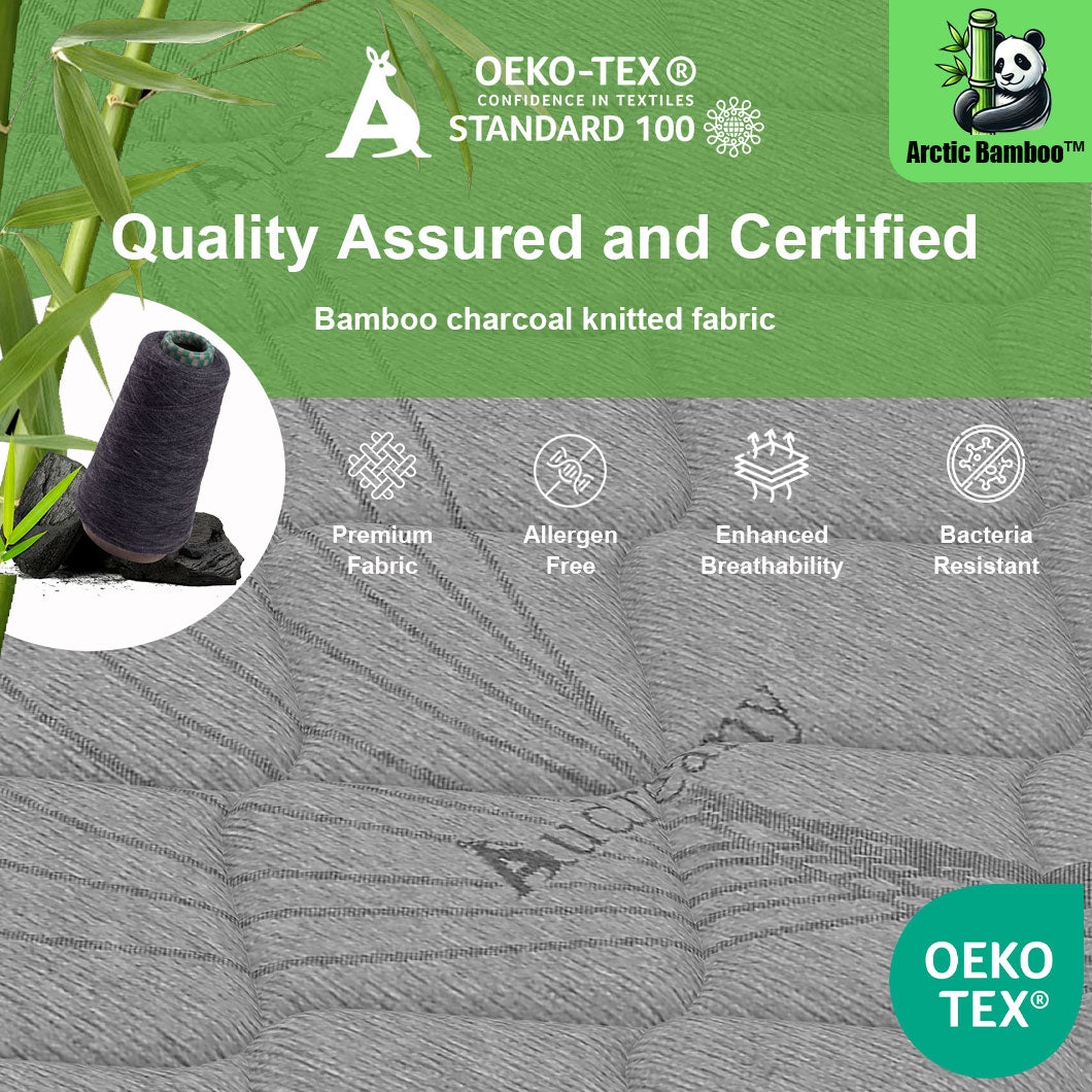 Audreamy Celeste Mattress 23 cm Plush Tight Top Bamboo Charcoal Fabric 7-Zone Pocket Spring Medium Firm