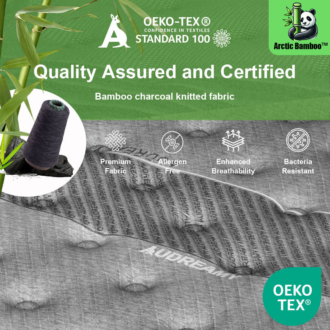 Audreamy Corsica Mattress – 26 cm Euro Top Bamboo Charcoal Fabric 7-Zone Pocket Spring Orthopedic Support for Back & Spine Health Extra-Firm Queen