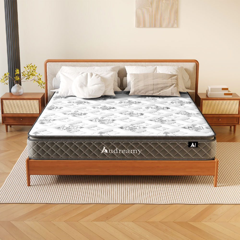 Audreamy Elara Mattress 25cm Pillow Top – Cloud Comfort Bamboo Fiber Fabric Memory Foam Support Bonnell Medium Firm