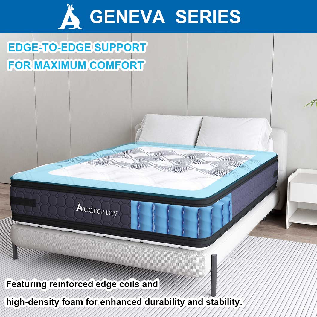 Audreamy Mattress Geneva 36cm Euro Top Cool Gel Foam 7-Zone Pocket Spring Dual-Sided Firmness Medium Soft/Firm (Queen)