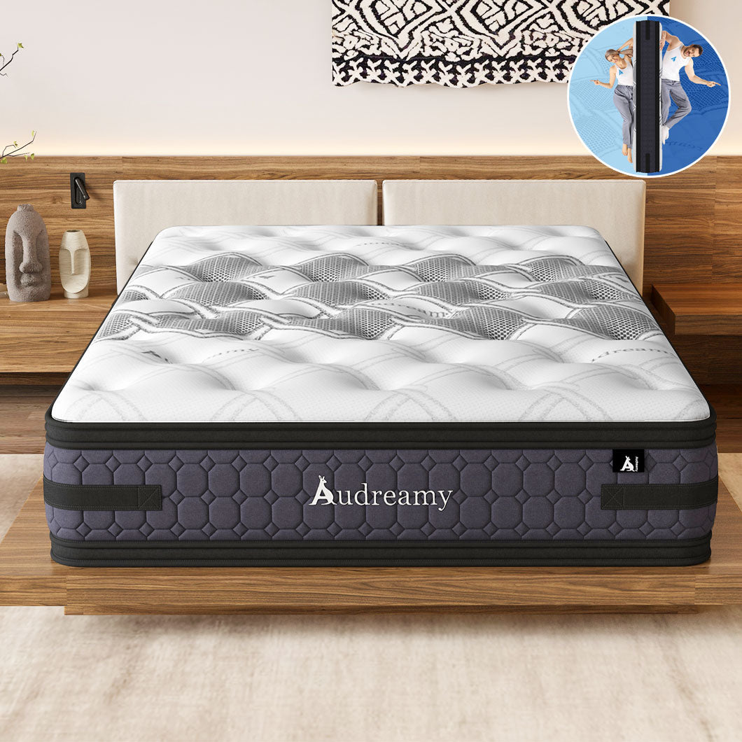 Audreamy Mattress Geneva 36cm Euro Top Cool Gel Foam 7-Zone Pocket Spring Dual-Sided Firmness Medium Soft/Firm (King Single)