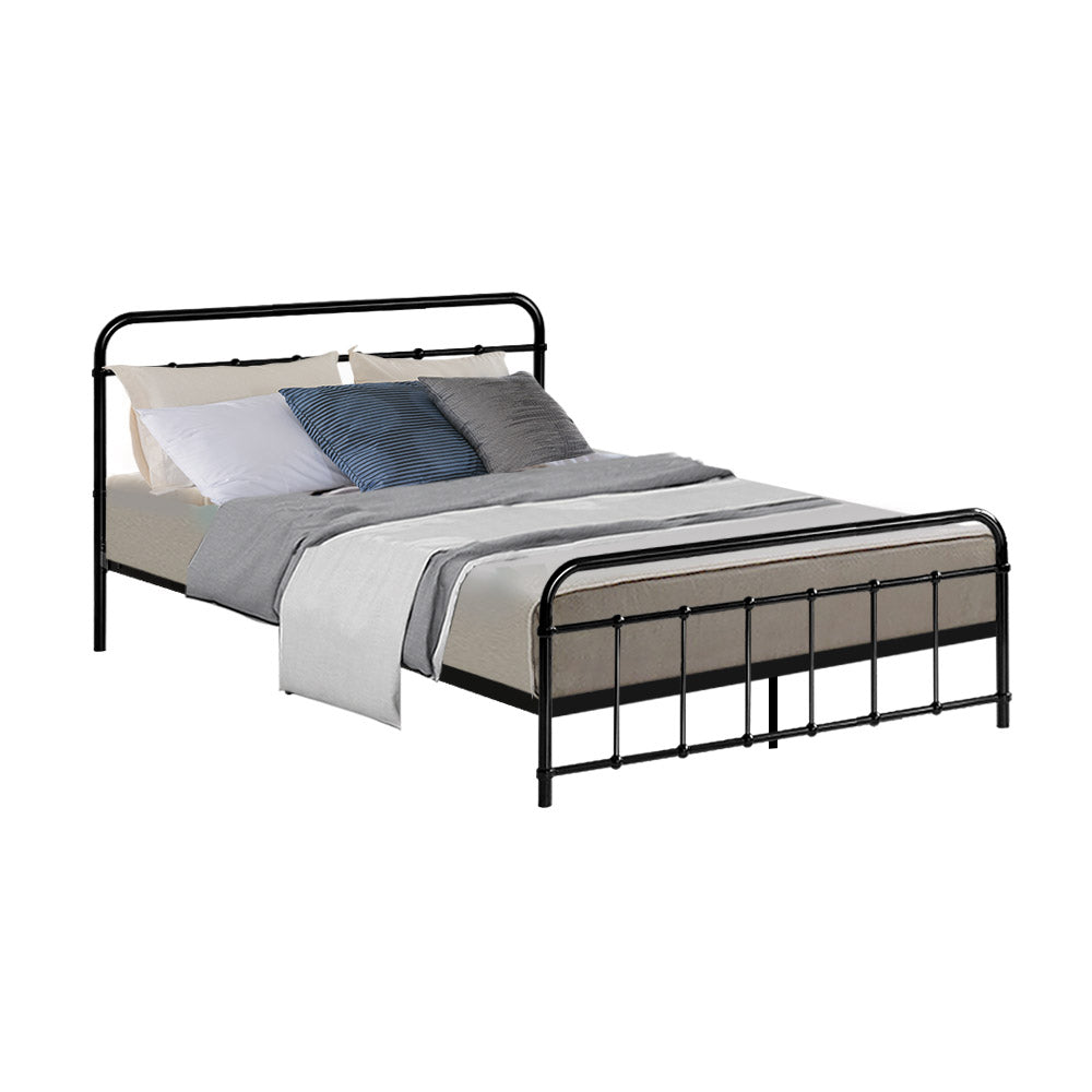 Artiss Bed Frame Metal Bed Frame LEO - Double (Black)