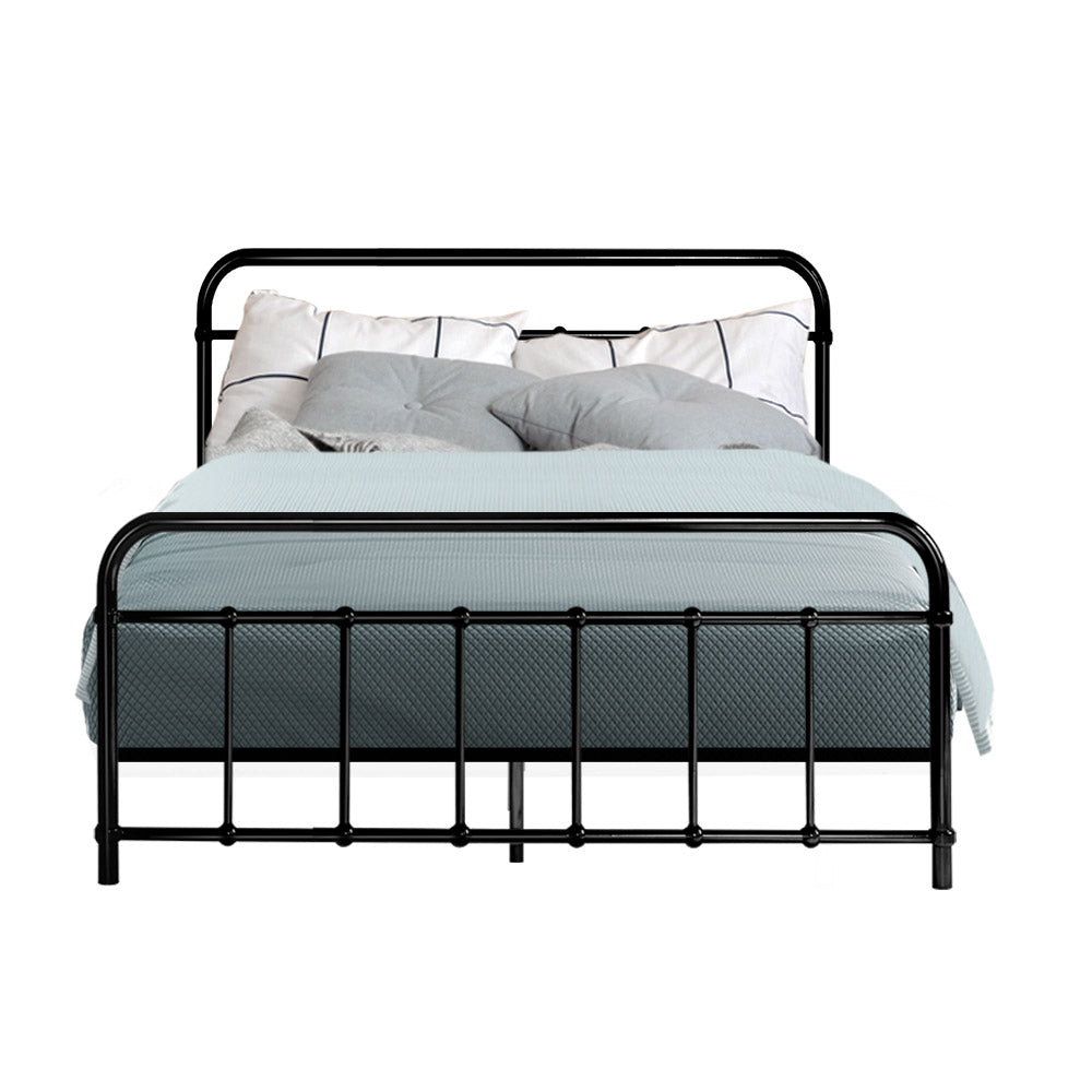 Artiss Bed Frame Metal Bed Frame LEO - Double (Black)