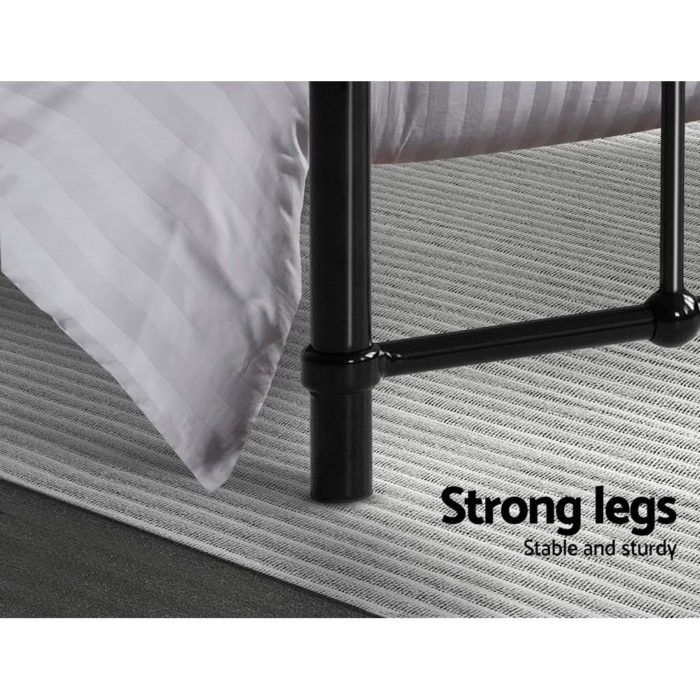 Artiss Bed Frame Metal Bed Frame LEO - Double (Black)
