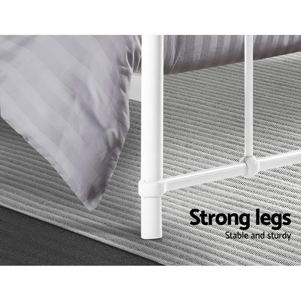 Artiss Bed Frame Metal Bed Frame LEO - Double (White)