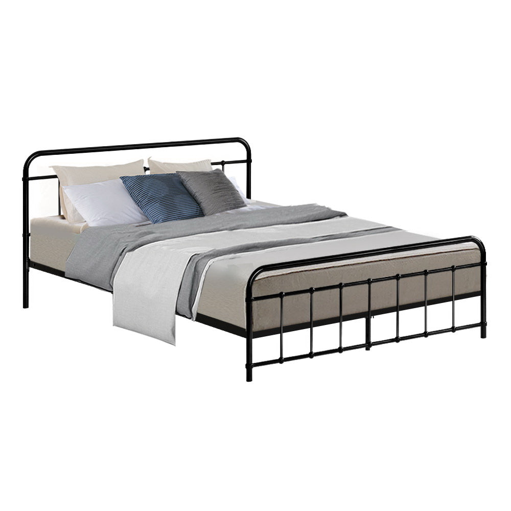 Artiss Bed Frame Metal Bed Frame LEO - Queen (Black)