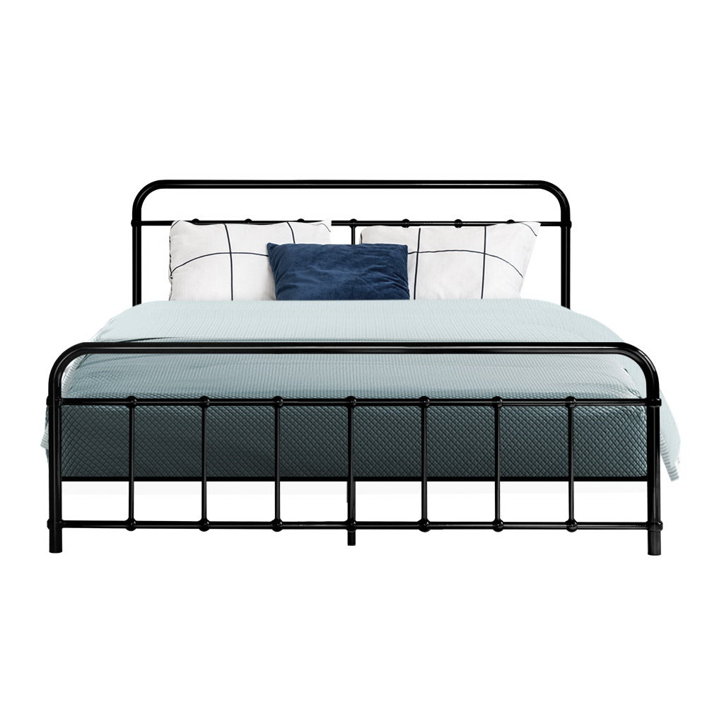 Artiss Bed Frame Metal Bed Frame LEO - Queen (Black)