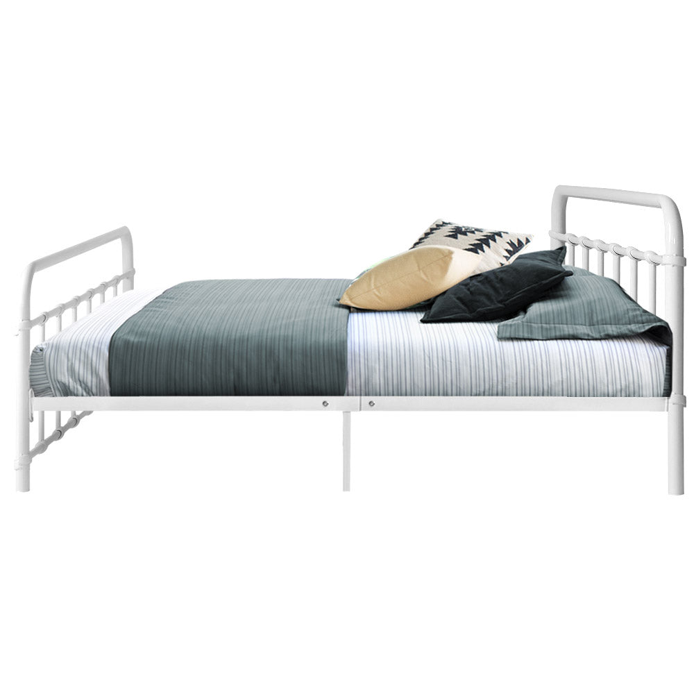 Artiss Bed Frame Metal Bed Frame LEO - Queen (White)