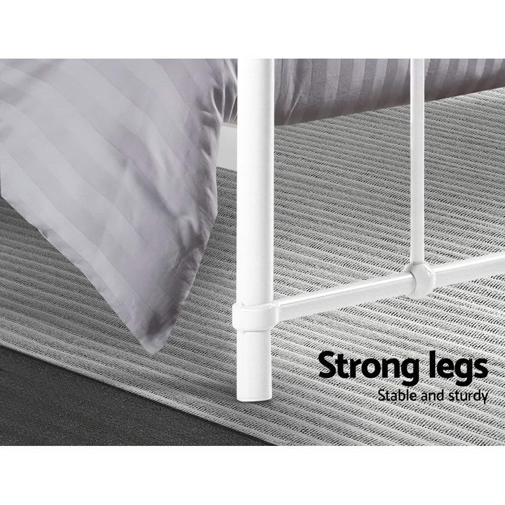 Artiss Bed Frame Metal Bed Frame LEO - Queen (White)