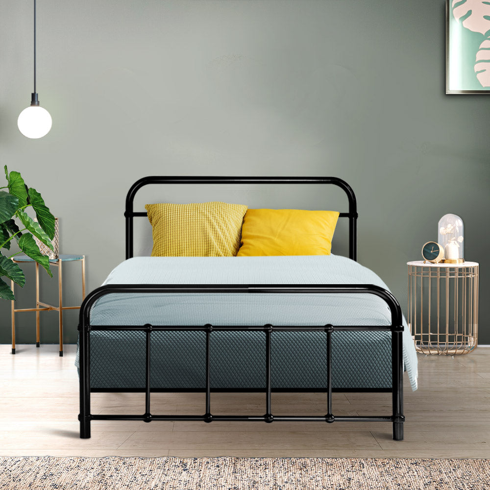 Artiss Bed Frame Metal Bed Frame LEO - Single (Black)