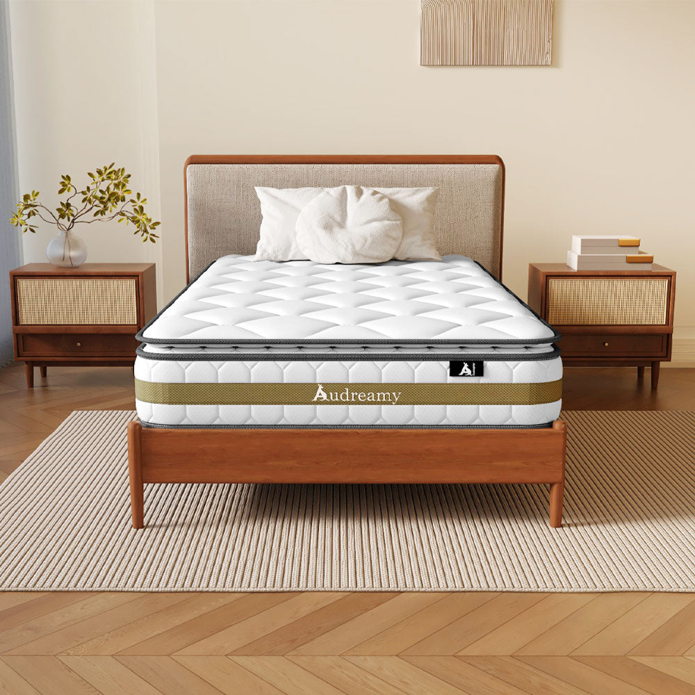 Audreamy Bondi Mattress 22cm Pillow Top – Cloud Comfort Bamboo Fiber Fabric Memory Foam Support Bonnell Medium Firm Single
