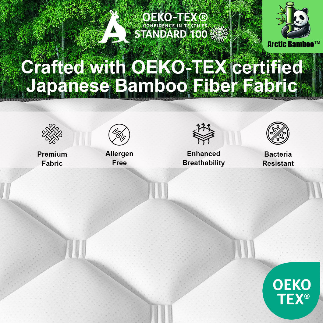 Audreamy Bondi Mattress 22cm Pillow Top – Cloud Comfort Bamboo Fiber Fabric Memory Foam Support Bonnell Medium Firm Queen