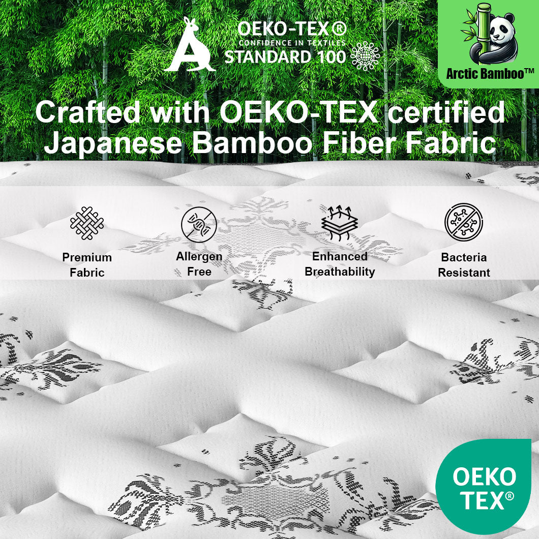 Audreamy Elara Mattress 25cm Pillow Top – Cloud Comfort Bamboo Fiber Fabric Memory Foam Support Bonnell Medium Firm Queen