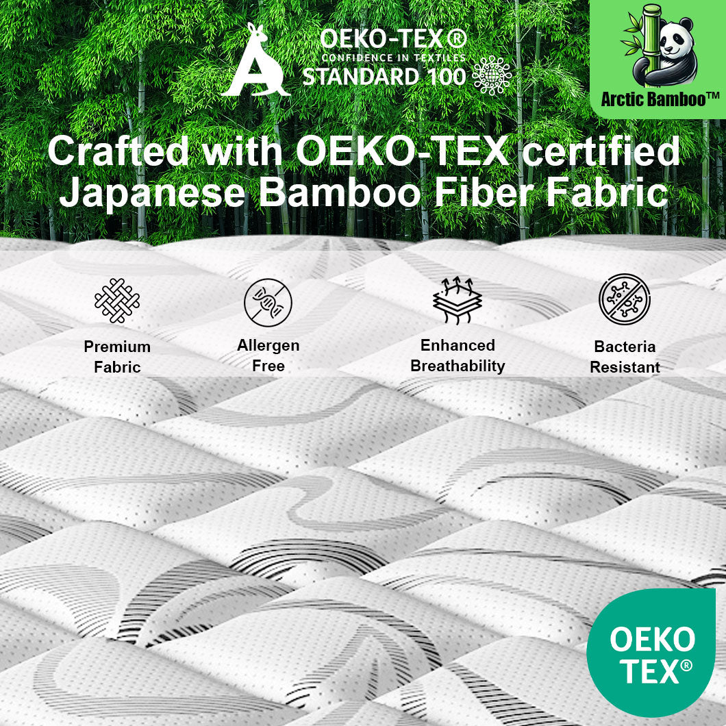 Audreamy Lisbon Mattress – 28cm Ergonomic 4D Spa-Like Plush Soft Tight Top Bamboo Fiber Fabric 7-Zone Pocket Spring Medium