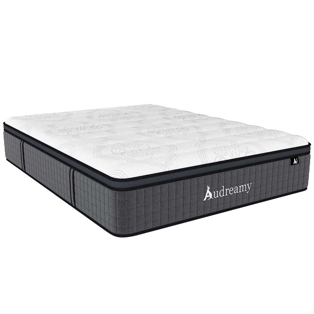 Audreamy Rome Mattress – 34cm Euro Top 100% Natural Latex Memory Foam 9-Zone Pocket Spring Hybrid Medium Firm (Single)