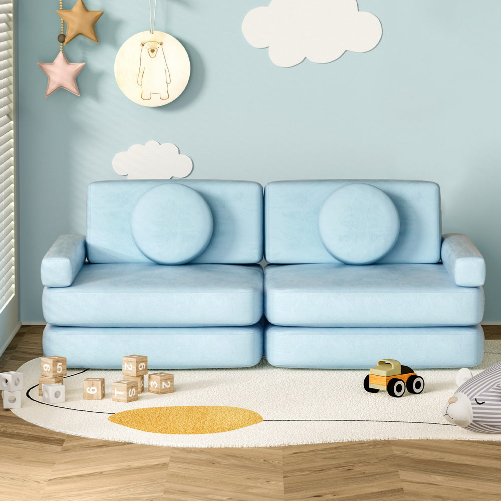 Artiss Sofa Bed 2 Seater Couch Kid Play DIY Modular Lounge Chaise Suite Velvet