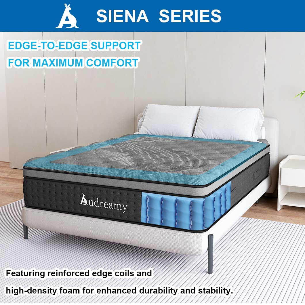 Audreamy Mattress Siena 35cm Euro Top Bamboo Charcoal Fabric 7-Zone Pocket Spring Medium Firm (King)