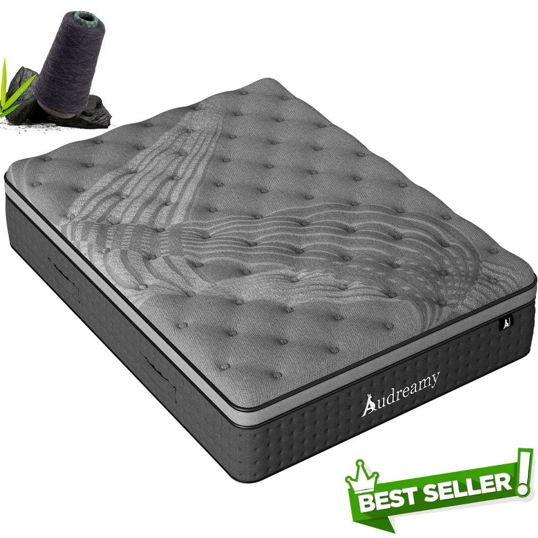 Audreamy Mattress Siena 35cm Euro Top Bamboo Charcoal Fabric 7-Zone Pocket Spring Medium Firm