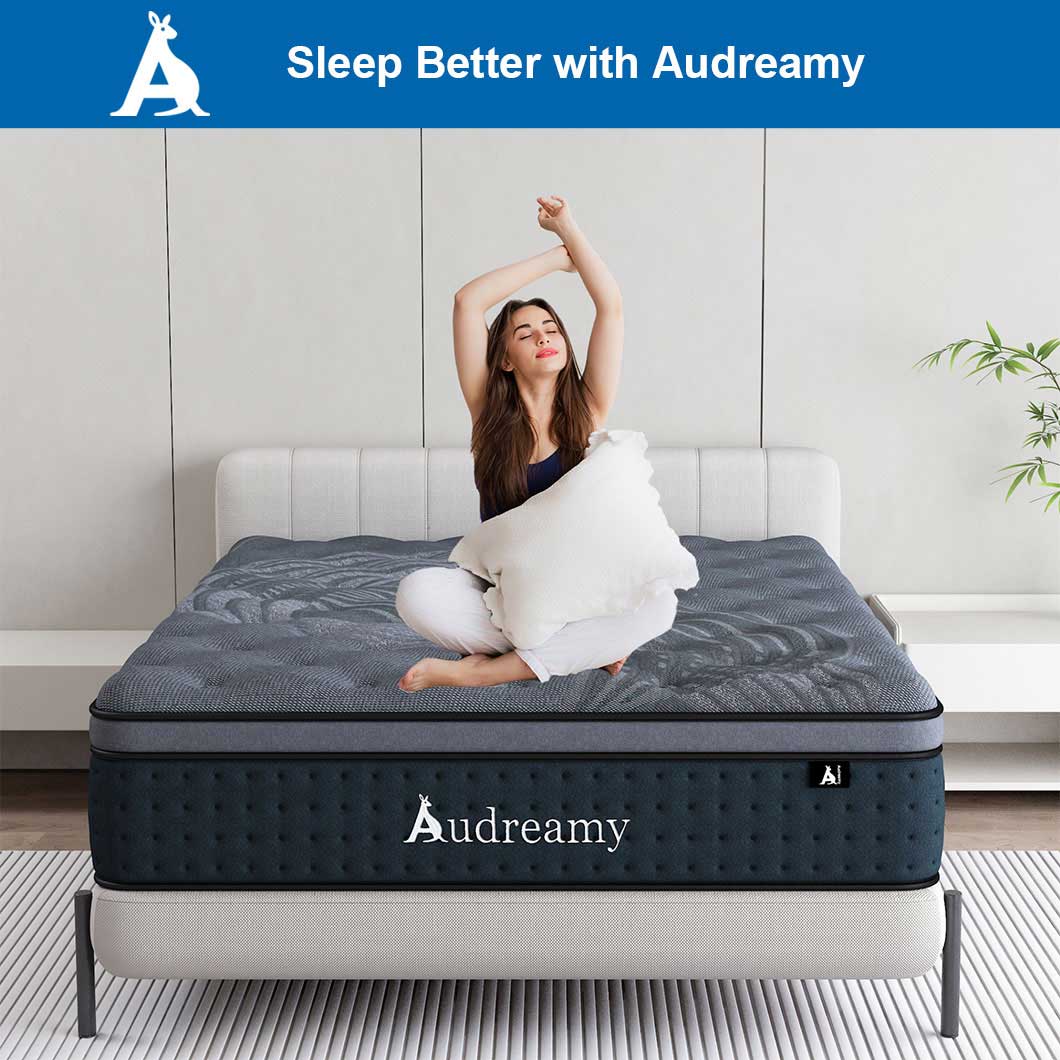 Audreamy Mattress Siena 35cm Euro Top Bamboo Charcoal Fabric 7-Zone Pocket Spring Medium Firm (King Single)