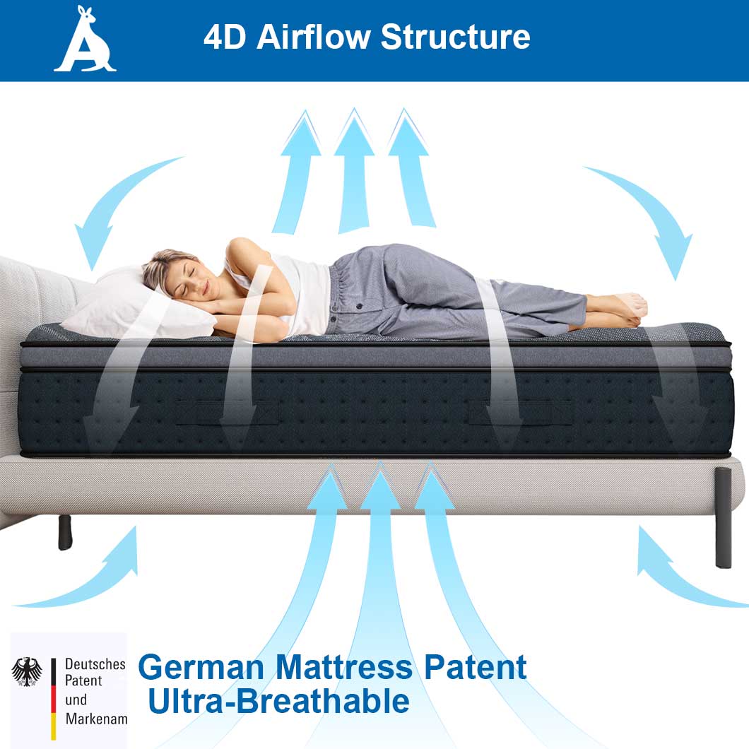 Audreamy Mattress Siena 35cm Euro Top Bamboo Charcoal Fabric 7-Zone Pocket Spring Medium Firm (King Single)