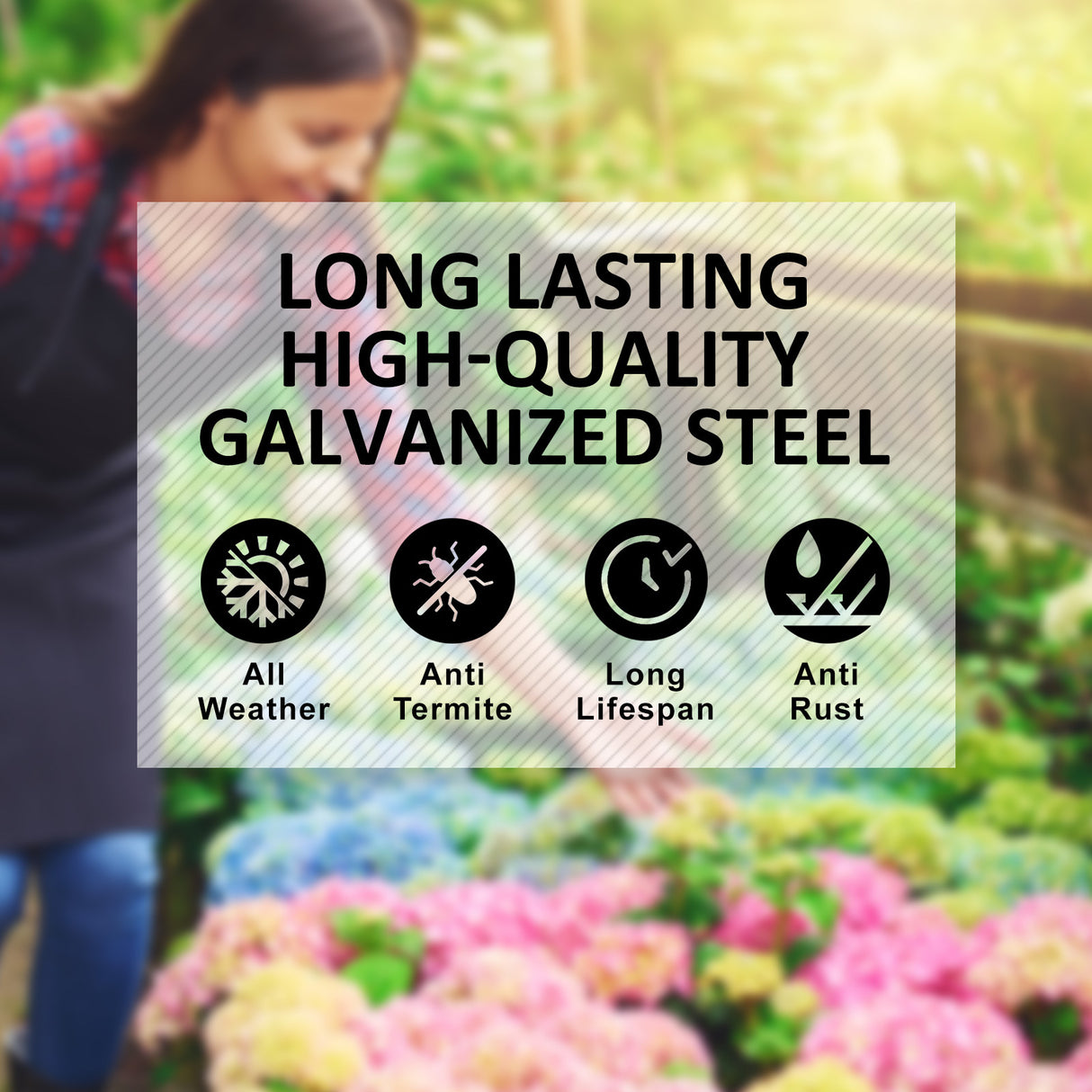 Raised Garden Bed Galvanised Steel Planter Oval 320 x 80 x 45cm GREY