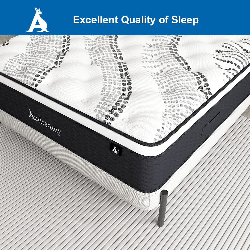 Audreamy Mattress Aurora 34cm Ergonomic 4D Plush Euro Top Bamboo Fiber Fabric 7-Zone Pocket Spring Medium Firm (Queen)