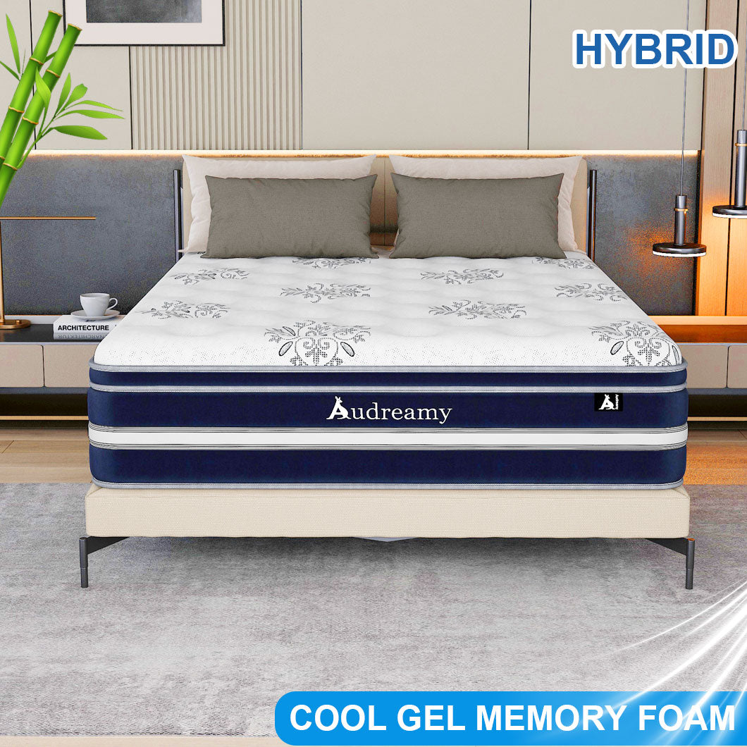 Audreamy Mattress Vienna 34cm Euro Top Super Cool Gel Foam Bamboo Fiber Fabric 7-Zone Pocket Spring Medium Firm