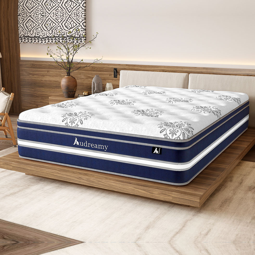 Audreamy Mattress Vienna 34cm Euro Top Super Cool Gel Foam Bamboo Fiber Fabric 7-Zone Pocket Spring Medium Firm (Queen)