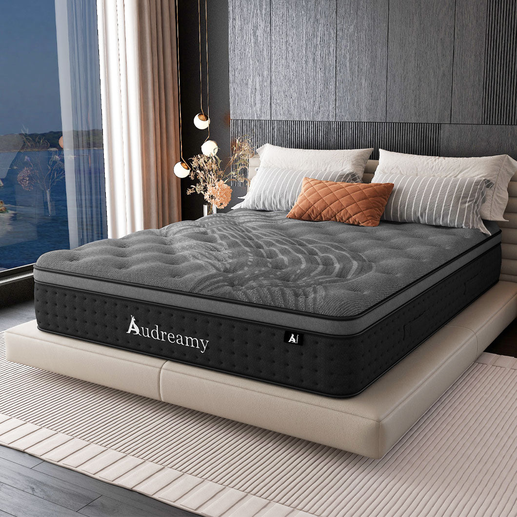 Audreamy Mattress Siena 35cm Euro Top Bamboo Charcoal Fabric 7-Zone Pocket Spring Medium Firm