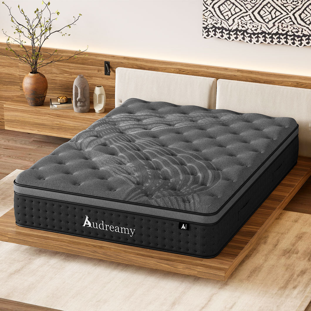 Audreamy Mattress Siena 35cm Euro Top Bamboo Charcoal Fabric 7-Zone Pocket Spring Medium Firm