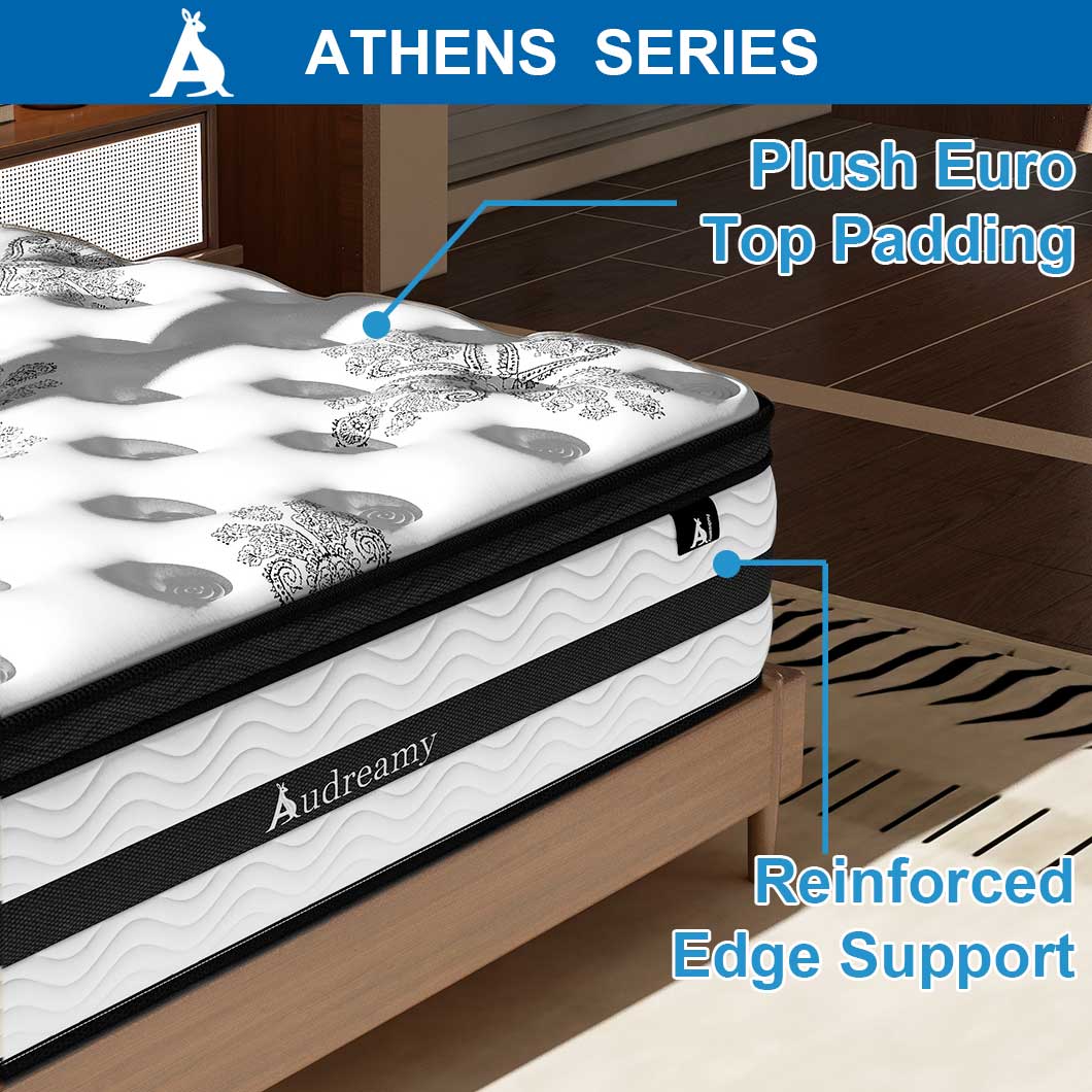 Audreamy Mattress Athens 34cm Plush Euro Top 7-Zone Pocket Spring 5D Support Medium Firm (King)