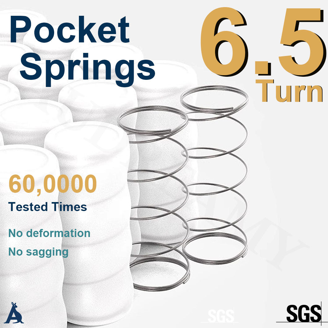 Audreamy Mattress Athens 34cm Plush Euro Top 7-Zone Pocket Spring 5D Support Medium Firm