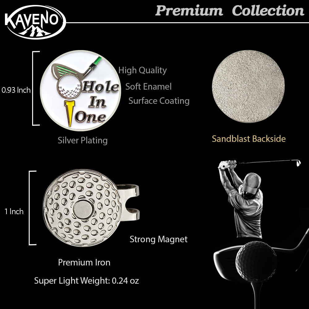 Kaveno Golf Ball Marker with Golf Hat Clip