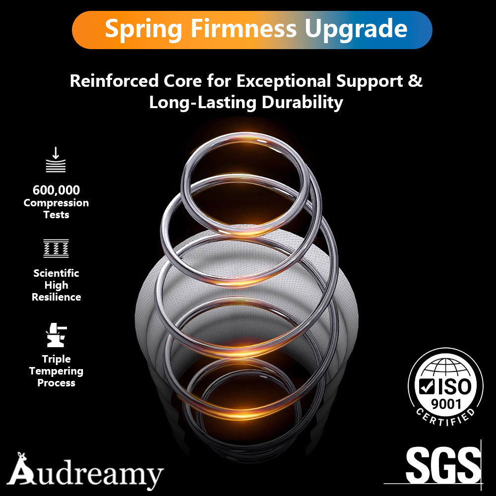 Audreamy Corsica Mattress – 26 cm Euro Top Bamboo Charcoal Fabric 7-Zone Pocket Spring Orthopedic Support for Back & Spine Health Extra-Firm King