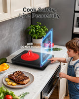 AAOBOSI Portable Induction Cooktop, 1800W, 20 Temp & Power Levels, Timer | Fast & Even Heating, 4 Preset Modes, 4-Hour Timer, Compact & Portable, Easy to Clean, Apartments, RVs & Outdoor Cooking