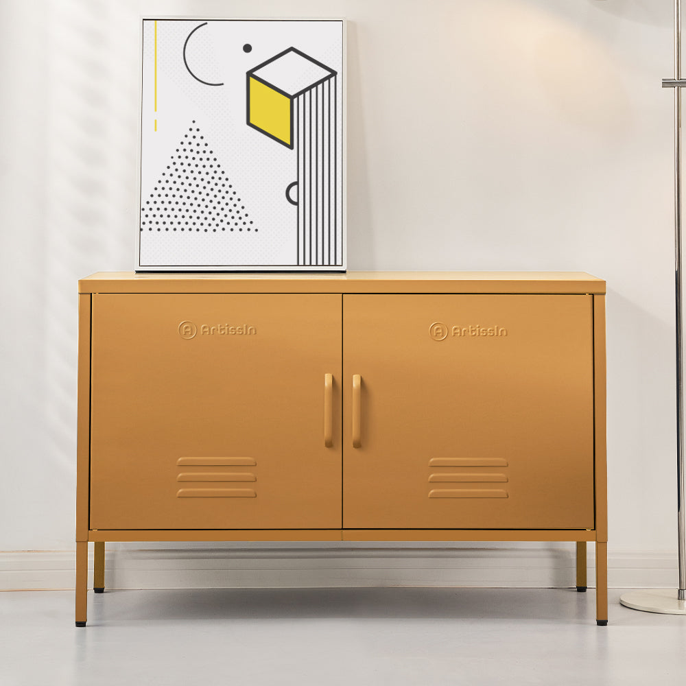 ArtissIn Buffet Sideboard Metal Cabinet - BASE Yellow