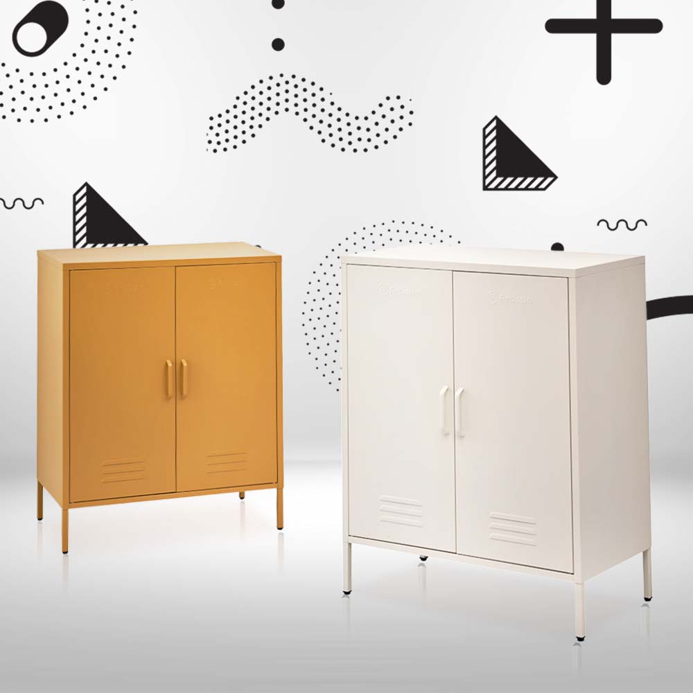 ArtissIn Buffet Sideboard Metal Cabinet - SWEETHEART White