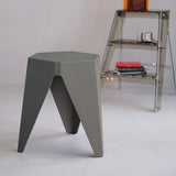 ArtissIn 2x Bar Stools Puzzle Plastic Foot Stool Grey