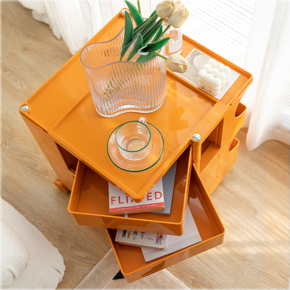 ArtissIn Storage Trolley Bedide Table 3 Tier Cart Boby Replica Orange