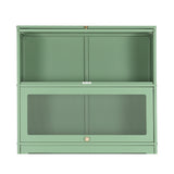 ArtissIn Buffet Sideboard Cupboard Cabinet Storage Mesh Doors Metal Green ELIA