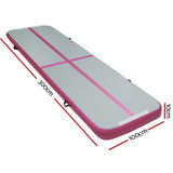 Everfit 3m x 1m Air Track Mat Gymnastic Tumbling Pink and Grey