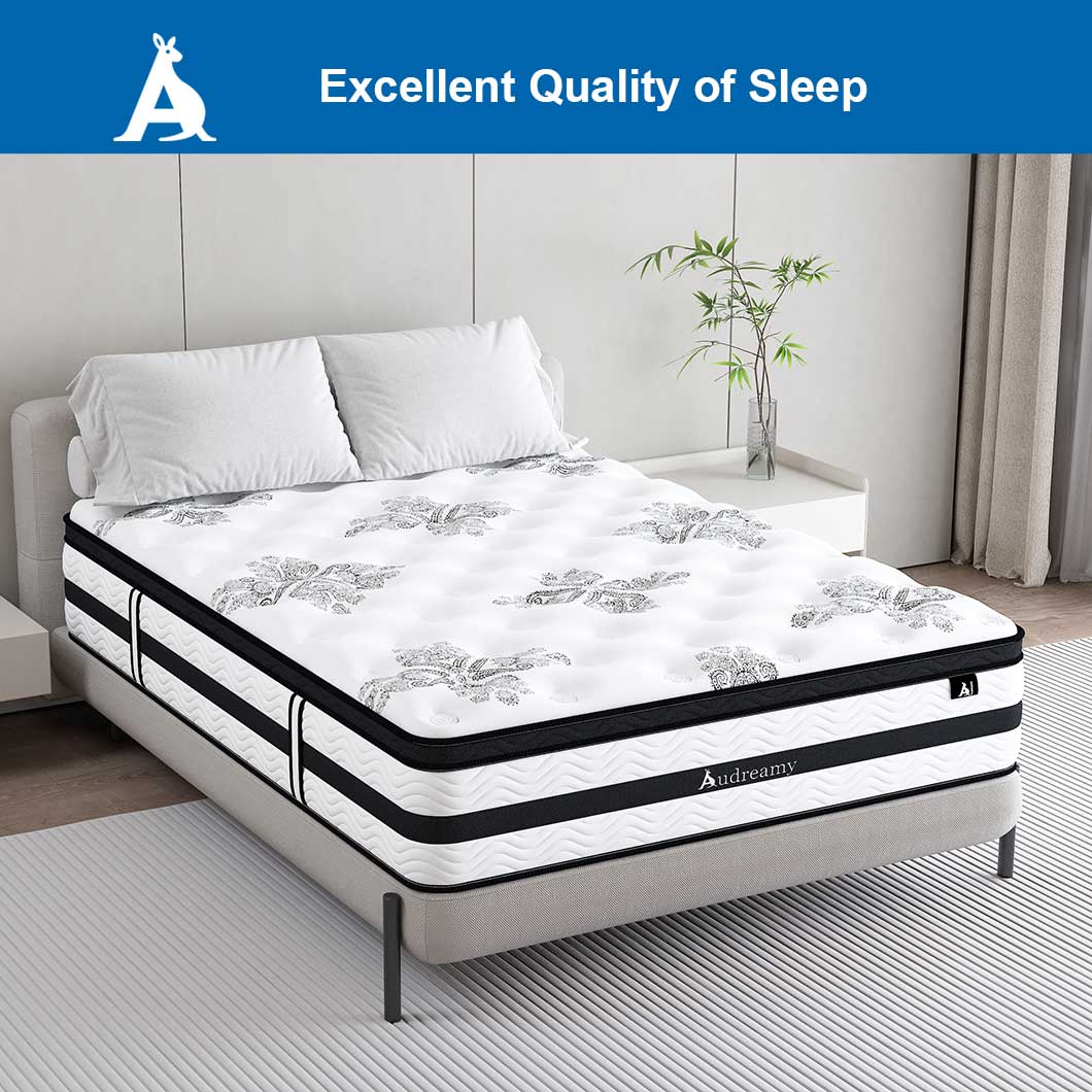 Audreamy Athens Mattress 34cm Plush Euro Top 7-Zone Pocket Spring 5D Support Medium Firm (Queen)