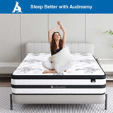 Audreamy Athens Mattress 34cm Plush Euro Top 7-Zone Pocket Spring 5D Support Medium Firm (Queen)