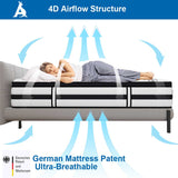 Audreamy Athens Mattress 34cm Plush Euro Top 7-Zone Pocket Spring 5D Support Medium Firm (King)