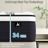 Audreamy Aurora Mattress 34cm Ergonomic 4D Plush Euro Top 7-Zone Pocket Spring Medium Firm (King)