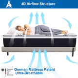 Audreamy Aurora Mattress 34cm Ergonomic 4D Plush Euro Top 7-Zone Pocket Spring Medium Firm (King)